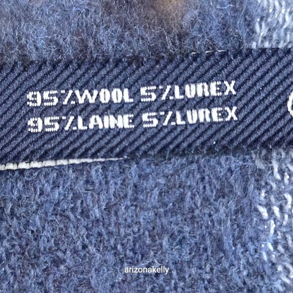 NWT Inouitoosh Wool Scarf Inoui Editions Blue White - Picture 12 of 16